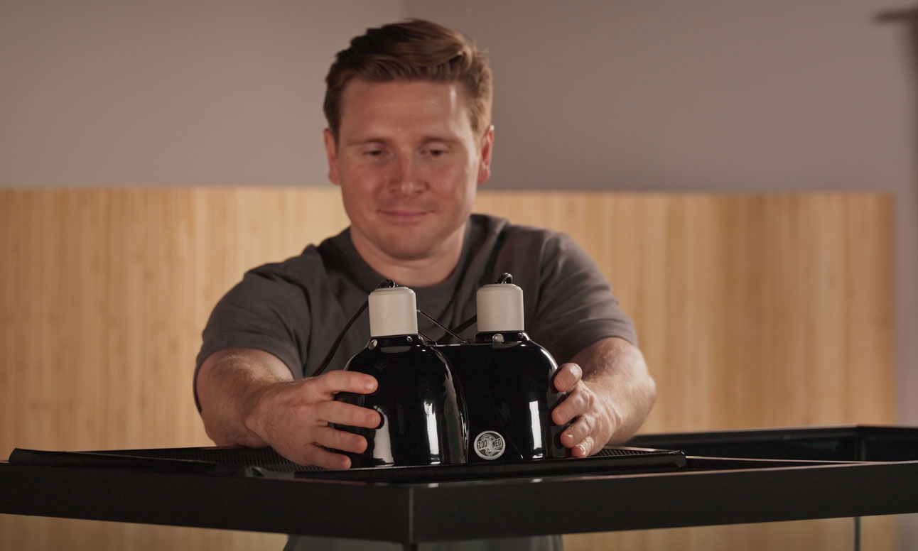 man installing turtle lighting