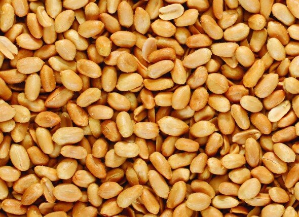 close-up of a pile of peanuts