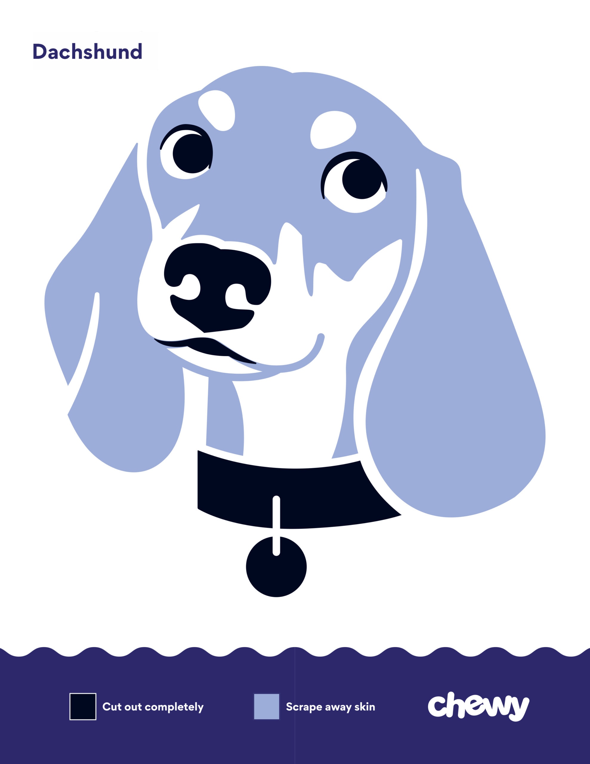 dog pumpkin carving stencil: dachshund