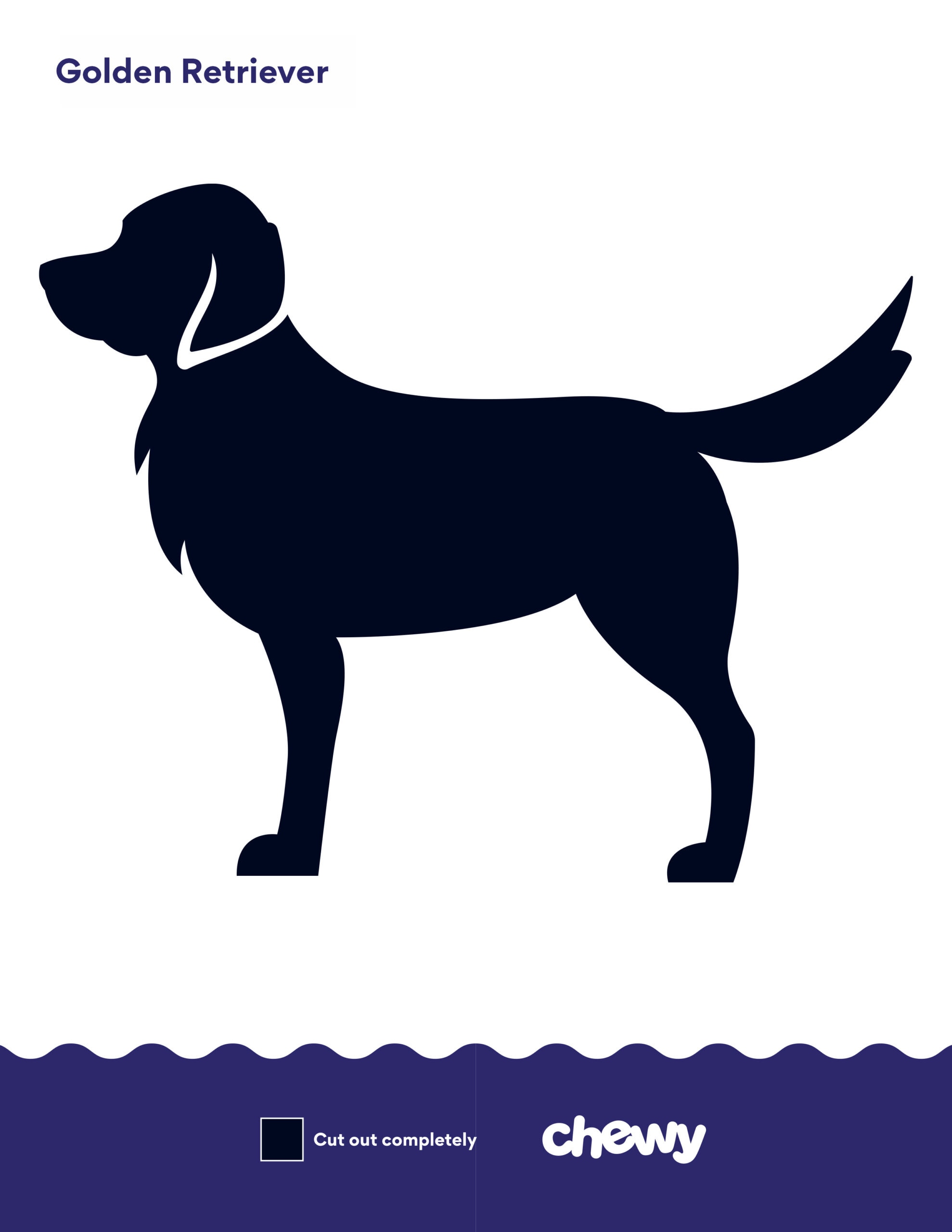 dog pumpkin carving stencil: golden retriever