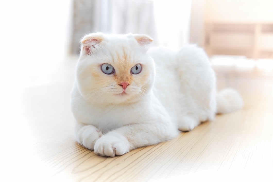 Flamepoint Scottish Fold loafing