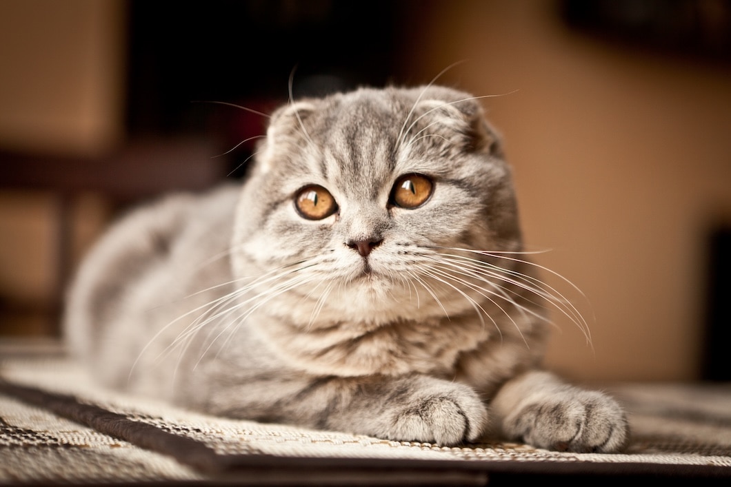 Scottish Fold Cat sitting and looking at the camera